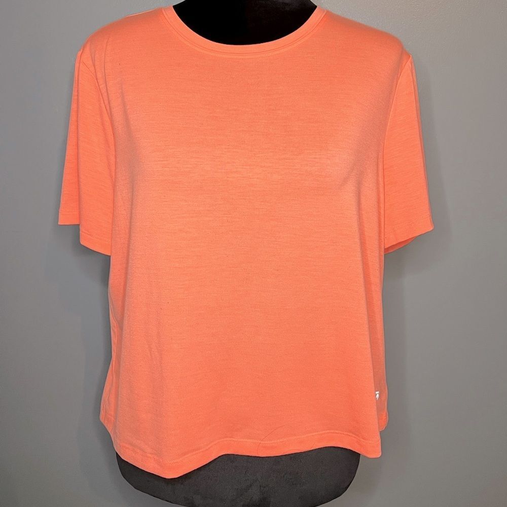 Gap Fit Womens Cropped Athletic Short Sleeve Top Orange size Large